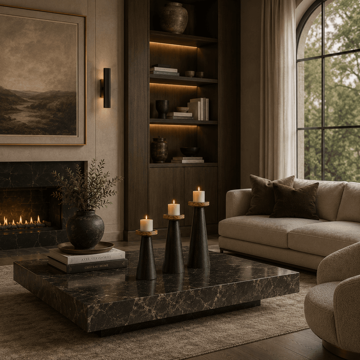 Handcrafted mango wood decor in luxury interior